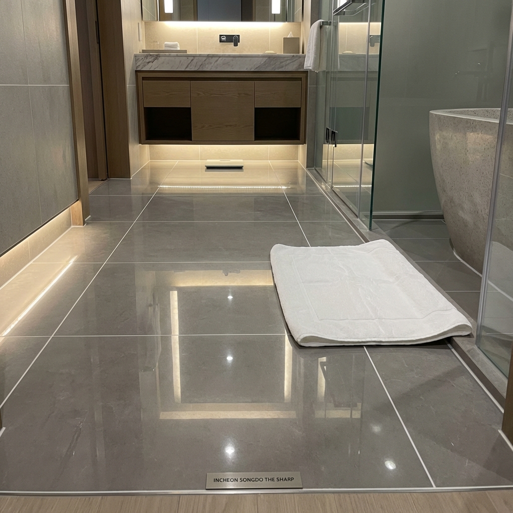 송도 더샵 호텔식 욕실 바닥 줄눈 시공 후기